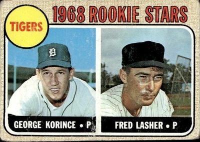 Tigers 1968 Rookie Stars (George Korince / Fred Lasher) RC 1968 Topps #447 - Image 1 of 2