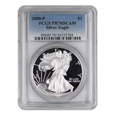 2000 American Silver Eagle PCGS PR-70 DCAM - Image 1 of 2