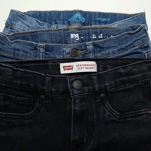Boys Jeans Lot of 3 Levis Wrangler Size 8 Straight Skinny Black Blue School Play - Picture 1 of 19