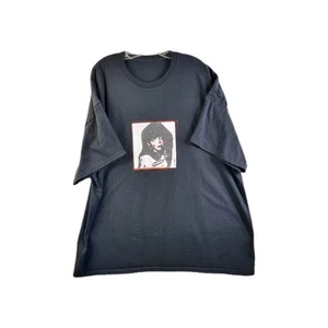 Assholes*s Black T-Shirt Men Black Graphic Short Sleeve 2XL? READ Dark Hair Girl - Picture 1 of 4
