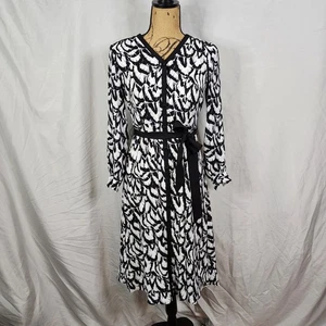 TALBOTS Size 2P Gathered Feathers Crepe Midi Button Front Belted Shirt Dress EUC - Picture 1 of 11