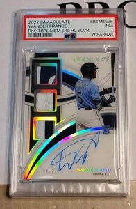 2022 IMMACULATE BASEBALL WANDER FRANCO ROOKIE PATCH AUTOGRAPH RC /25 rtms-wf - Picture 1 of 8