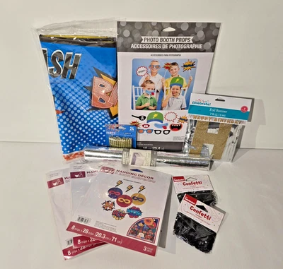 ¡NUEVO! Kit de decoraciones de suministros de fiesta de cumpleaños con temática de "superhéroe" #2 - 10 piezas Foto 1 de 4