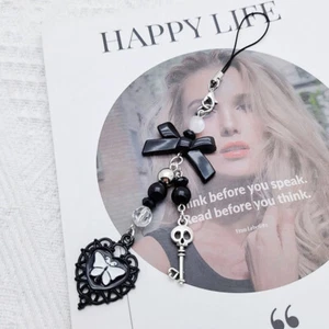 Fashion Hollow Phone Pendant Cool Sweet Chain Charms DIY Cute Black Pendants _ou - Zdjęcie 1 z 5