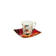 Wassily Kandinsky Espressotasse mit Untertasse schweres rot 100ml Goebel