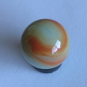 Ravenswood WV Swirl Marble Mint Look .615” Orange Swirls On Pale Green Base - Picture 1 of 8