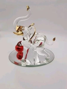 LQQK VINTAGE Glasfigur Elefant mit roter Kugel Goldfutter - WUNDERSCHÖN! - Bild 1 von 10