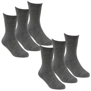 Kids School Socks Boys Girls Cotton Rich Plain Ankle Crew Sock 6 or 12 Pairs - Picture 1 of 17