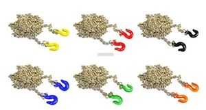RC 1/10 Scale Truck Accessories METAL CHAIN WITH HOOKS Silver Chain 36" Long - Picture 1 of 28