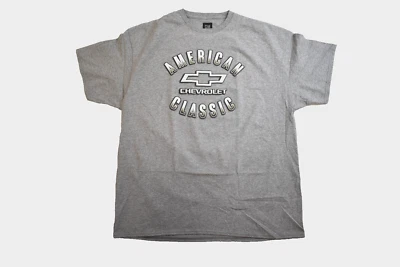 GM Mens Chevrolet American Classic Double-Sided Print Gray Shirt New 2XL - Image 1 of 4