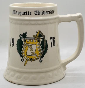 VINTAGE MARQUETTE UNIVERSITY 1 QUART FRATERNITY BEER MUG STEIN TANKARD, SEE PICS - Picture 1 of 13