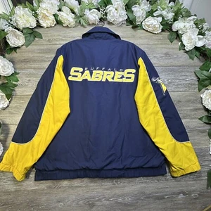 Buffalo Sabres Jacket Windbreaker Size Medium Mens Lined Authentic NFL Excellent - Picture 1 of 17