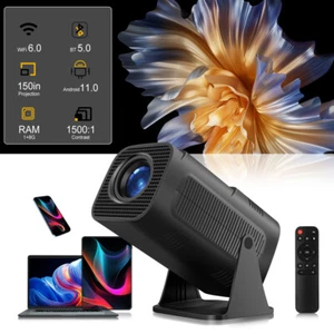 5G 4K Projector Smart HD LED WiFi Bluetooth HDMI USB Android Office Home Theater - Picture 1 of 18