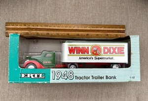 VTG Collectible BANK NIB 1948 NEW WINN DIXIE Tractor Trailer Truck w/Lock Key - Picture 1 of 7