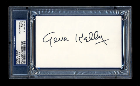 GENE KELLY SIGNED INDEX CARD MINT PSA/DNA SLABBED AUTOGRAPH Cover