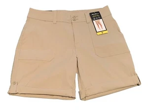 New Eddie Bauer Women's Stretch UPF 50 Rolled Hem Bermuda Short, Brown, Size 6 - Picture 1 of 3