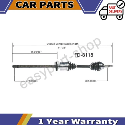 Junta de eje delantero derecho CV para Ford Five Hundred tracción delantera 3,0 L 2007 2006 2005 Foto 1 de 3