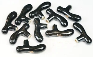BLACK CERAMIC “DOG” PARASOL HANDLES SELECTION. - Picture 1 of 49