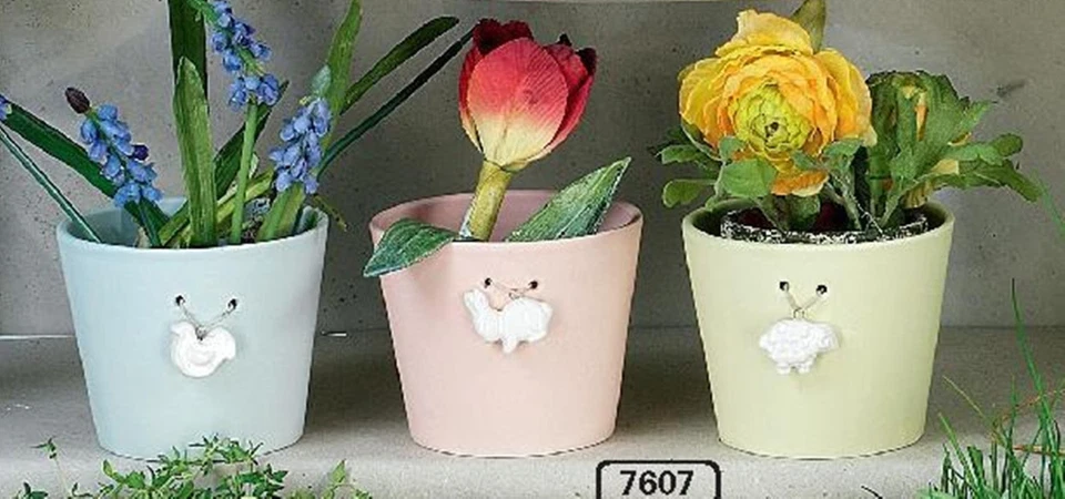 Hoff Interieur 7607 Übertöpfe "Animals" Keramik, Ø 10 x 8 cm - Farbe wählen! - Bild 1 von 1