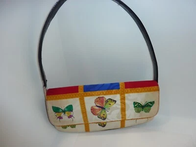 Stuart Weitzman Bag Vintage Butterfly Colorful Summer Pocket Compartments Snap - Image 1 of 4