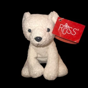 Russ Luv Pets CUBBETT Polar Bear Cub Bean Bag Plush 5” Inches NWT White Bear - Picture 1 of 8