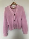 Topshop Pink Ribbed Cropped Cardigan EUR XS S Loose Fit