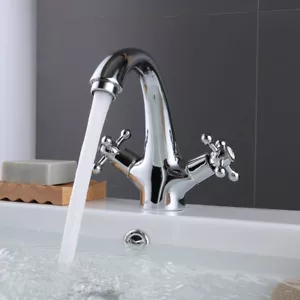 Zweigriff Vintage-stil Badarmatur Waschtisch Armatur Bad Ausgu?becken Wasserhahn - Bild 1 von 10
