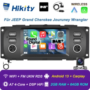 DAB+ 64G CarPlay Android Autoradio GPS Für JEEP Grand Cherokee Jouruney Wrangler - Bild 1 von 18