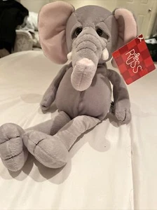 Russ 13" floppy soft toy STANDARD 🐘 ELEPHANT AFRICA shelf sitting NEW - Picture 1 of 3