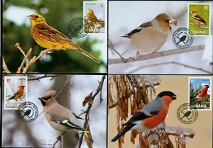 2015 Songbirds,Hawfinch,Yellowhammer,Bohemian Waxwing,Romania,6926,FDC Maxi card - Picture 1 of 2