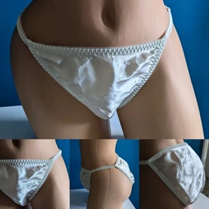 Vtg 90s Satin Bikini Panties Sz M Brand New Vintage Hi Cut Silky Rare Unbranded - Picture 1 of 8