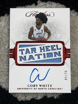 2019 Flawless Collegiate Tar Heel Nation Coby White #108 ON CARD Auto Ruby /20 - Image 1 of 2