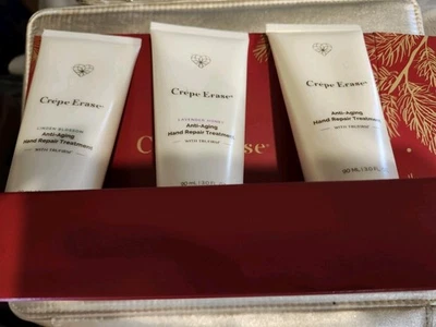 Crepe Erase HOLIDAY 3 Pc SET AntiAging Hand Repair Treatment LINDEN BLOSSOM LAVE - Image 1 of 3