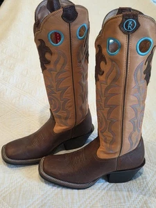 Tony Lama RR2004L Womens Cowboy Baron Calf Buckaroo Boots Size 9.5B Tangerine - Picture 1 of 20