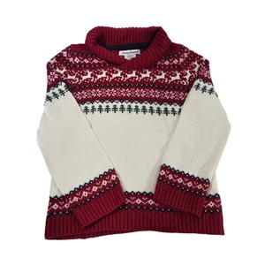 Tommy Bahama Pullover Sweater Unisex Kids Red White S Knitted Christmas Reindeer - Picture 1 of 9