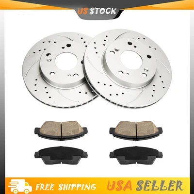 Kit de frenos delanteros ranurados perforados para Acura ILX 2013-2014 Honda Civic 2012-2014 Foto 1 de 4