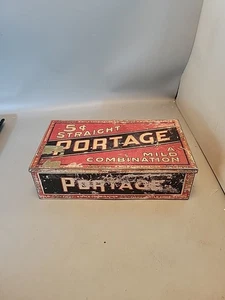 Vintage PORTAGE MILD HAVANA COMB. 5 Cent STRAIGHT Cigar Tin - Picture 1 of 7
