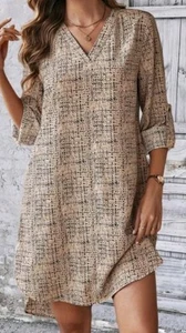Shein women's short sleeve graphic printed Tunic Dress L - Picture 1 of 11
