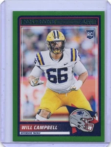 2025 Score - Rookies Will Campbell #25 Green (RC) New England Patriots - Picture 1 of 2