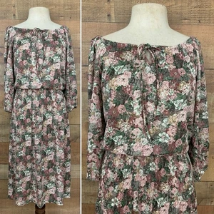 Vestido romántico floral vintage años 70 boho disco gitano talla M - Imagen 1 de 16