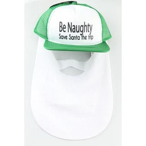 American Rag Santa Bears Hat Mens 2 PC Mesh Adjustable Baseball Cap Green - Picture 1 of 2