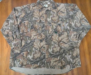 VINTAGE Mossy Oak Fall Foliage Chamois Faded Shirt Mens 2XL Button Hunting Camo - Picture 1 of 16