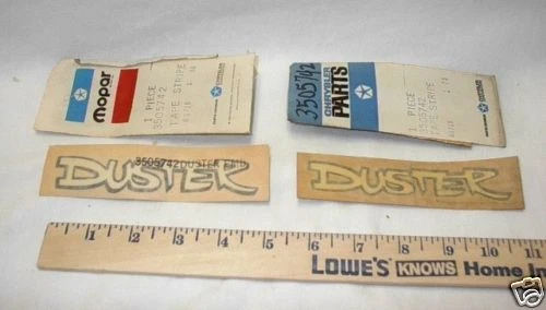 NOS MoPar 1970-1972 Plymouth Valiant  "DUSTER"  340  Fender Decals Pair  3505742 - Image 1 of 1