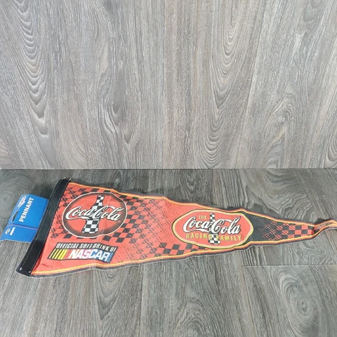 Vintage Win-Craft Racing Pennant Coca-Cola The Racing Family Flag Cover