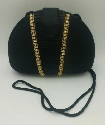 Evening Bag Sasha Black Rhinestone Cross Body - Image 1 of 4
