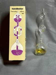 Vintage Glass Hand Boiler Fascinations 1986 Scientific Experiment Yellow In Box - Picture 1 of 15