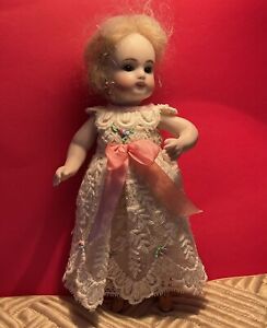Vtg Cream embroidered Outfit/German/French mignonette dolls 7-8”Doll No Included