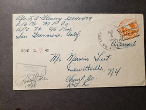 APO 72 TACLOBAN, PHILIPPINES 1945 Censored WWII Army Cover 216th MP Co w/ letter - Picture 1 of 3