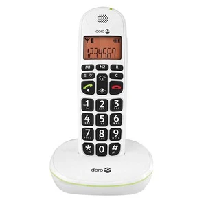 Lot de 2 Téléphones FIxe Senior DECT Son Clair PhoneEasy 100W Duo Doro Blanc - Zdjęcie 1 z 6