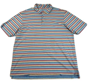 Peter Millar Men's Golf Polo Shirt Pastel Rainbow Striped Cotton Spandex XL - Picture 1 of 6